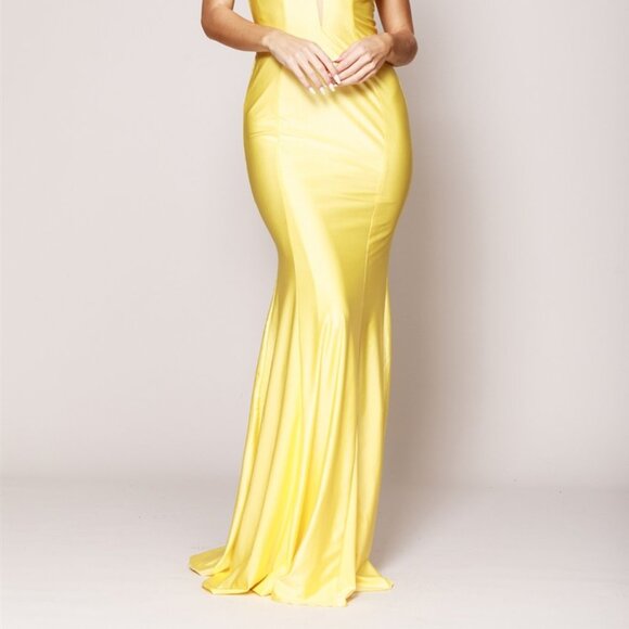 V-Neck Sheath Shape Evening Dress AC386 - Picture 4 of 5